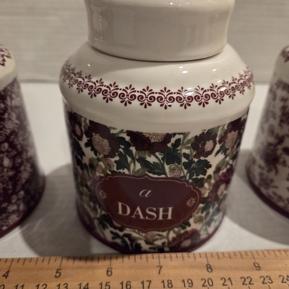 3 Grannycore Eclectic Grandpa Jars Canisters Floral Cottage Core Home Decor - Picture 5 of 11